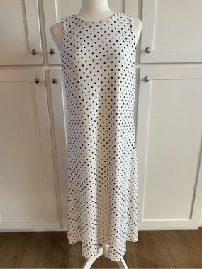Lauren Ralph Lauren Black Label Polka Dot Maxi Dress Size 12 Lined Sleeveless